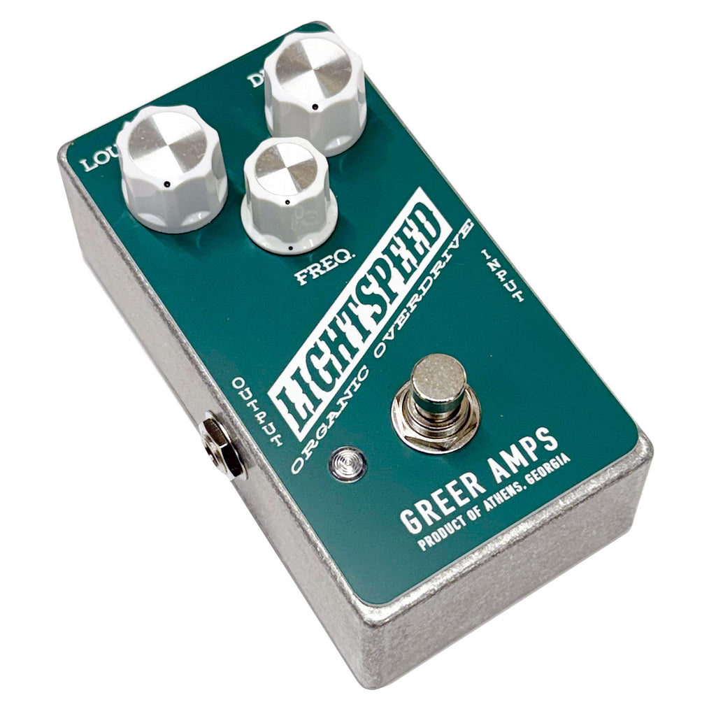 greer lightspeed pedal Greer Amps Lightspeed Organic Natural Overdrive Pine Green Finish