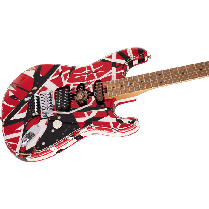 EVH Striped Series Frankie Red/White/Black Relic Electric Guitar 5107900503