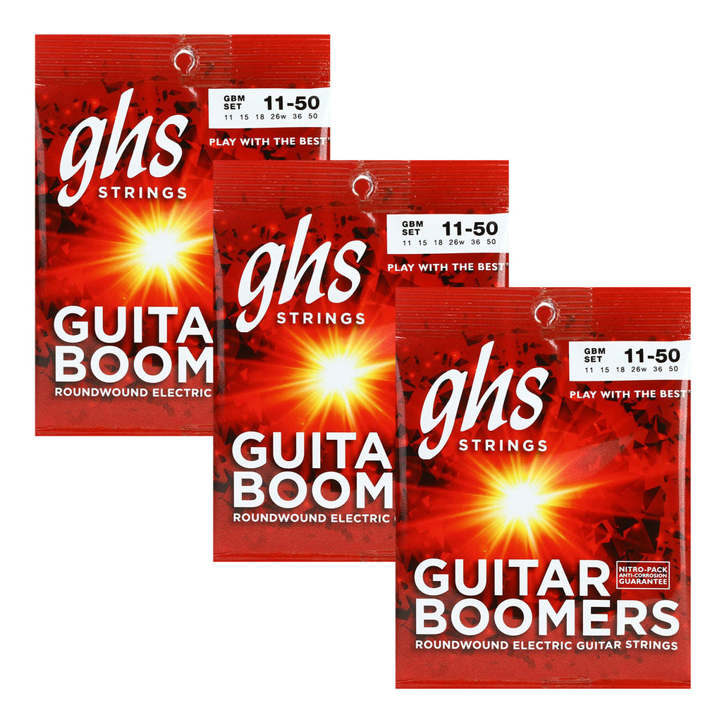 GBM　Electric　6-String　11-50　GHS　Medium　—　Vision　Boomers　3-Pack!　Strings　Guitar　Guitar