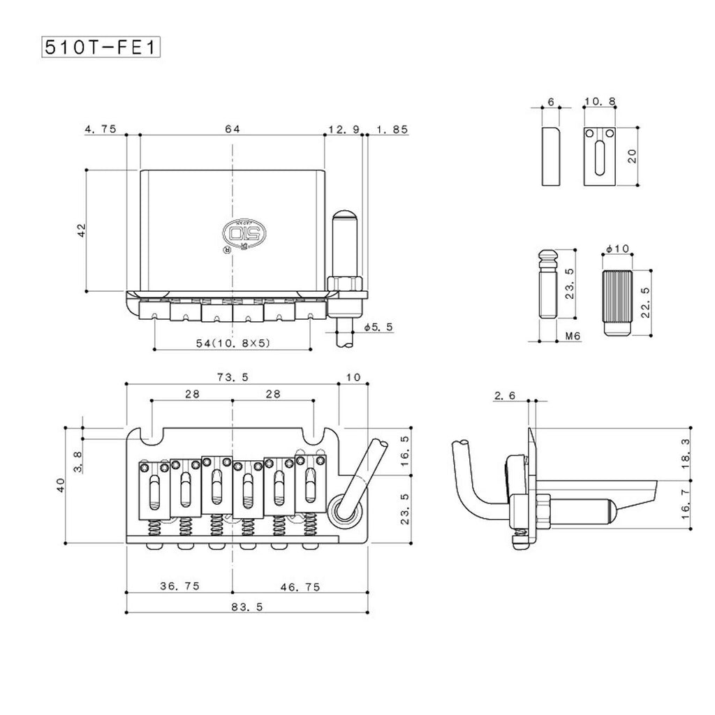 GOTOH 510T-SF2 Tremolo , 42mm block (CR GOTOH 510T-SF2 Tremolo , 42mm block (CR