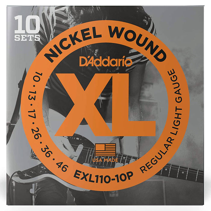 D'Addario EXL110-10P XL Guitar Strings Sets 10-46 Gauge (10 Full Sets)