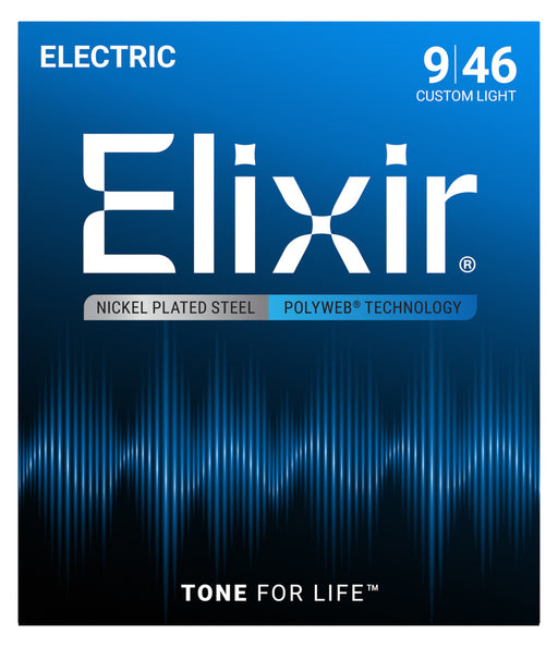 Elixir Super Light 9-46 Electric Nickel Plated Strings Polyweb 12025