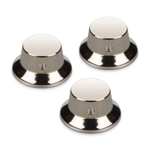 Schaller 6mm Solid Brass Strat Knob Set of 3 Nickel 15010100