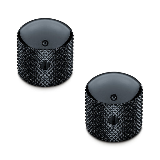 Schaller 6mm Solid Brass Dome Knob Set of 2 Black Chrome 15020400