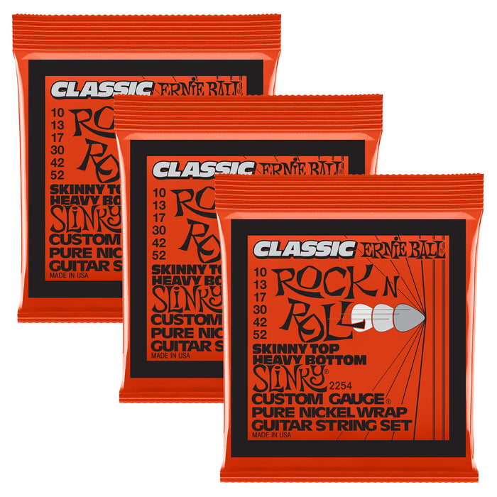 3-Pack! Ernie Ball P02254 Skinny Top Heavy Bottom Slinky Pure Nickel Wrap 10-52