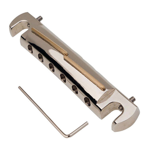 Faber Tone-Bar Compensated Wraparound Tailpiece Bridge Gloss Nickel 3320-0