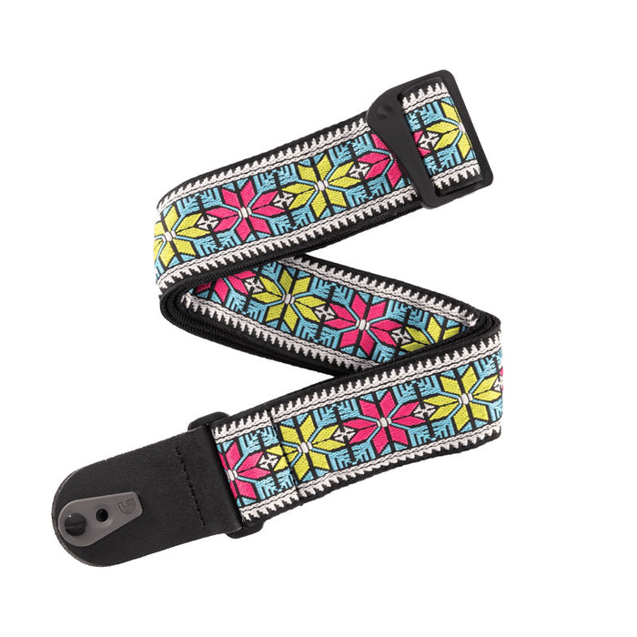 D'Addario Pad Lock Guitar Strap Parallel Flowers 50TC00