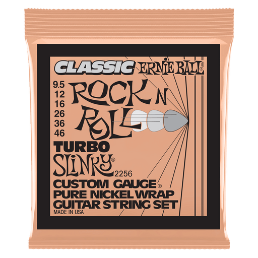 Ernie Ball P02256 Turbo Slinky Classic Rock N Roll Pure Nickel Wrap 9.5-46