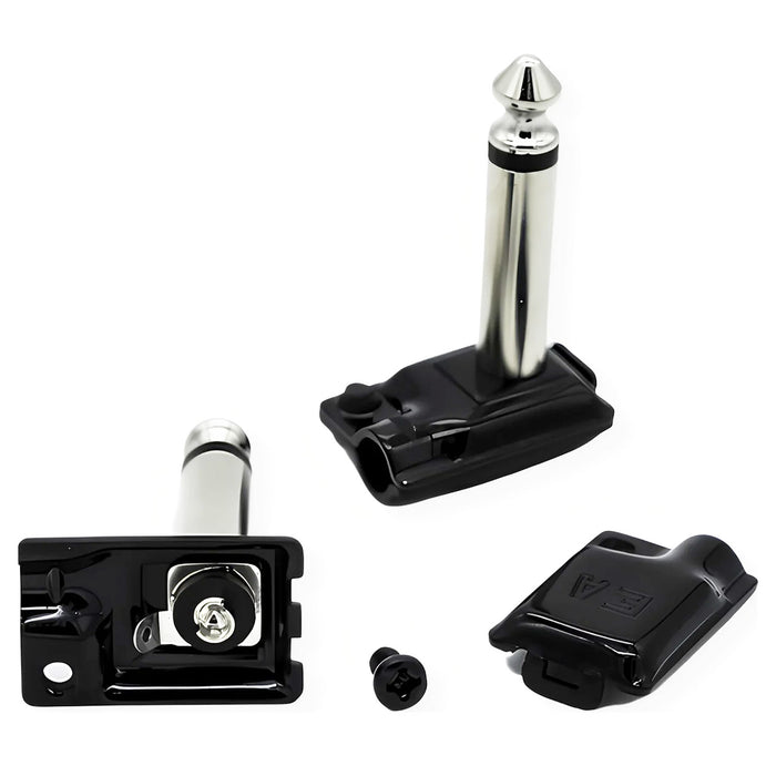 Evidence ESP Soldered Plug Smallest Angled Pancake Connectors Mono Black ESP-RA-L