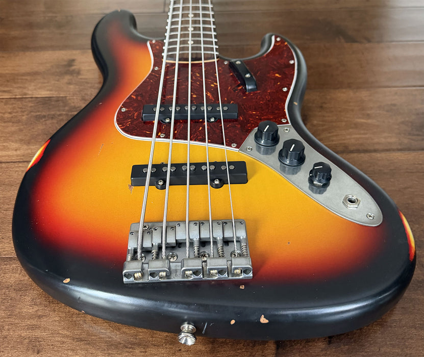Nash Bass Model JB-5 3-Tone Sunburst 5-String Lollar Pickups NG6208