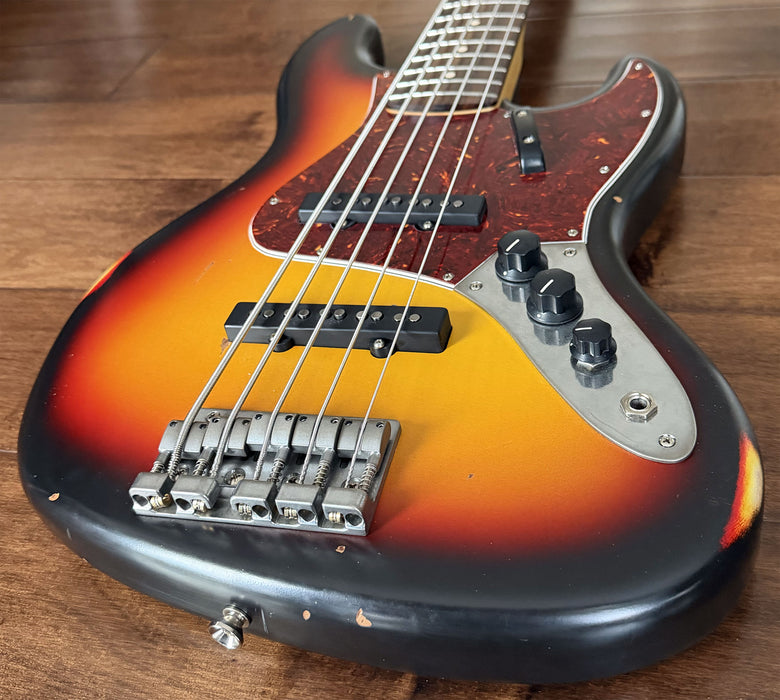 Nash Bass Model JB-5 3-Tone Sunburst 5-String Lollar Pickups NG6208