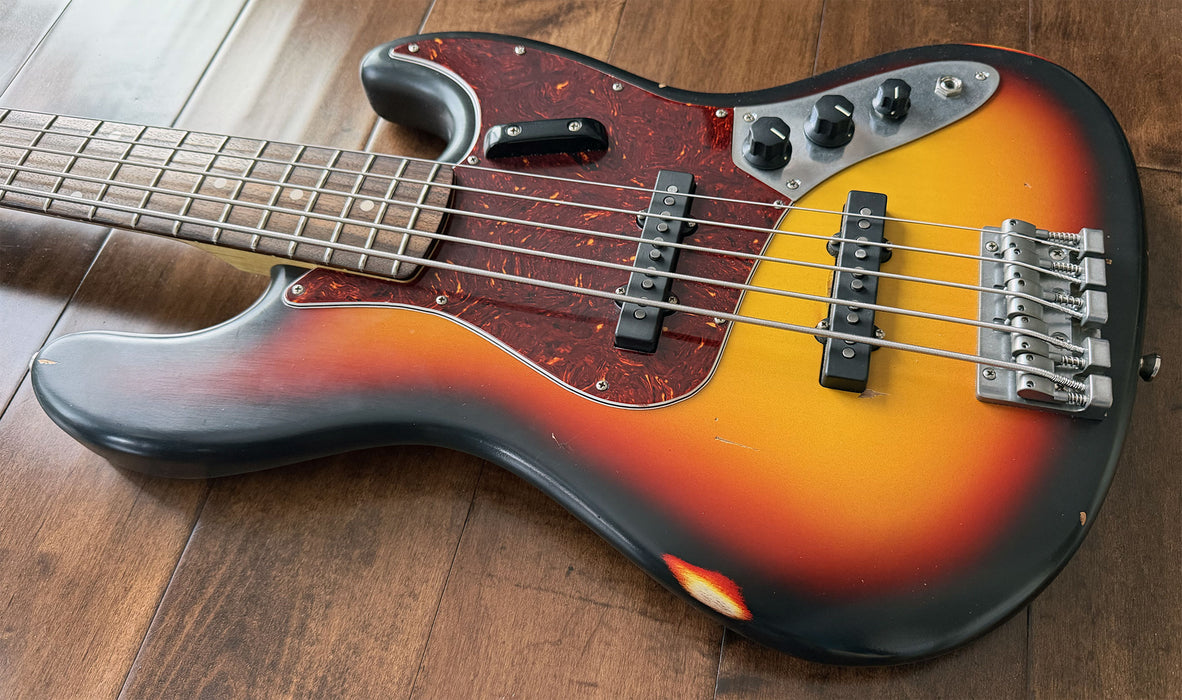 Nash Bass Model JB-5 3-Tone Sunburst 5-String Lollar Pickups NG6208