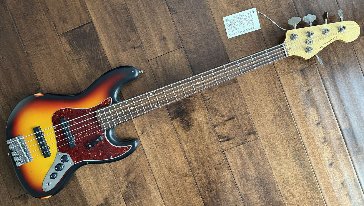 Nash Bass Model JB-5 3-Tone Sunburst 5-String Lollar Pickups NG6208