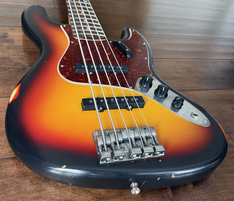 Nash Bass Model JB-5 3-Tone Sunburst 5-String Lollar Pickups NG6208
