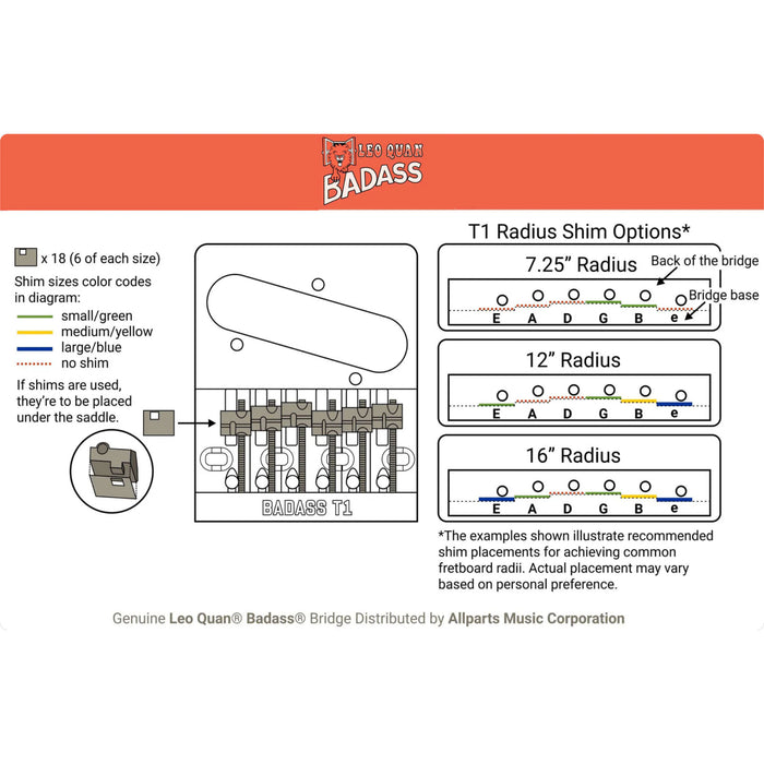 Badass T1 Bridge for Tele Gold TB-5101-002