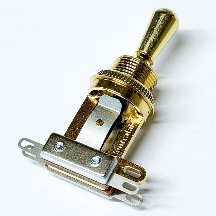 Centralab 3-Position Short Frame Toggle Switch Gold w/Gold Tip