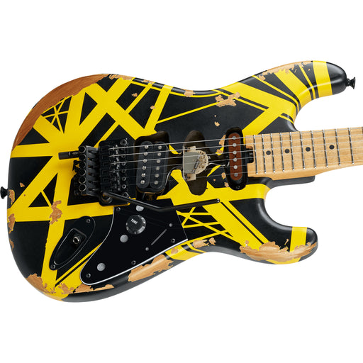 EVH Limited Edition Striped Series Frankenstein Black Yellow Stripes Aged 5107900528