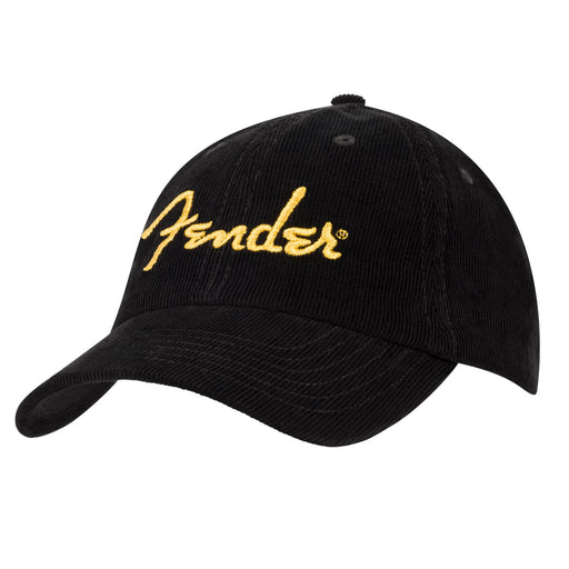 Fender Gold Spaghetti Logo Corduroy Baseball Hat Black One Size 9122421500