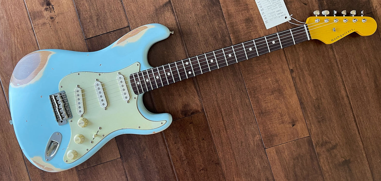 Nash Guitars Model S-63 Sonic Blue Lollar Pickups Rosewood Neck VSN124