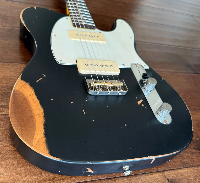 Nash Guitars Model T-2HB P90 Electric Guitar Rosewood Neck Black Lollar P90's IND951