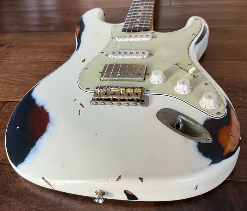 Nash Guitars Model S-63 HSS Olympic White Over 2-Tone Rosewood Neck VSN144