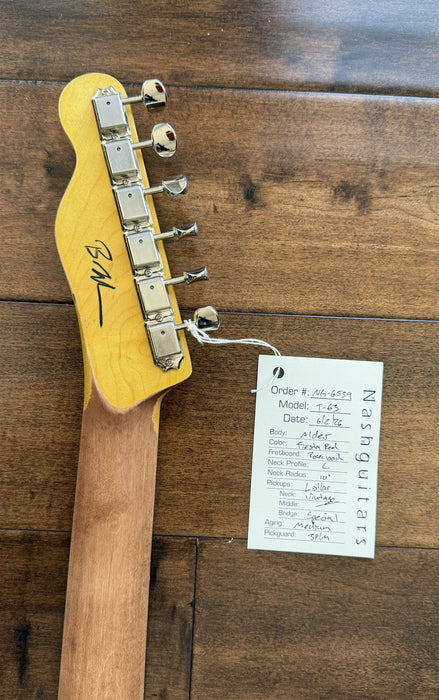 Nash Guitars Model T-63 Electric Guitar Rosewood Neck Aged Fiesta Red Lollars NG6559