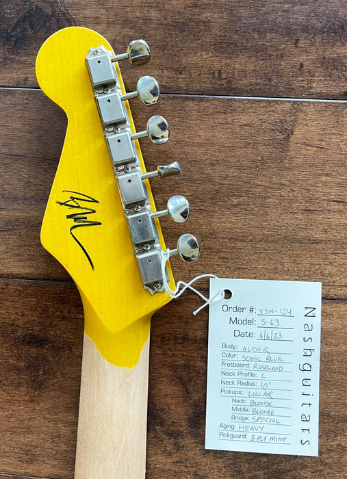 Nash Guitars Model S-63 Sonic Blue Lollar Pickups Rosewood Neck VSN124