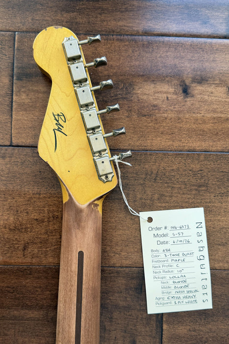 Nash Guitars Model S-57 Aged 3-Tone Sunburst Lollar Pickups NG6573