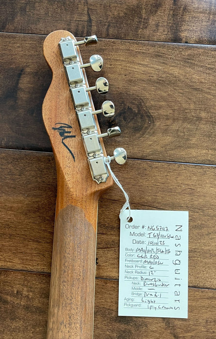 Nash Guitars Model T-63 Humbucker Neck Flame Red Rosewood Neck NG5797