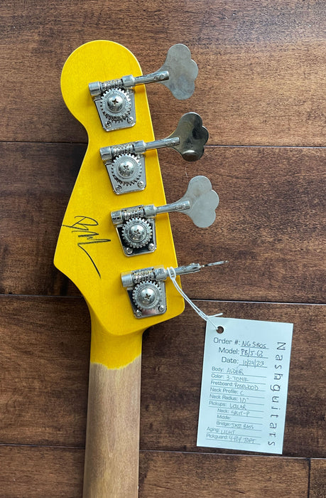 Nash Guitars Model PBJ-63 Aged 3-Tone Sunburst Lollar Pickups NG5805