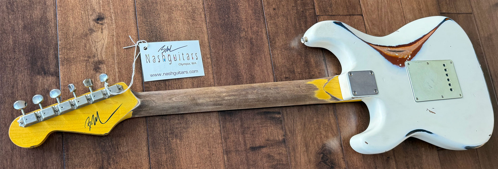 Nash Guitars Model S-63 HSS Olympic White Over 2-Tone Rosewood Neck VSN144