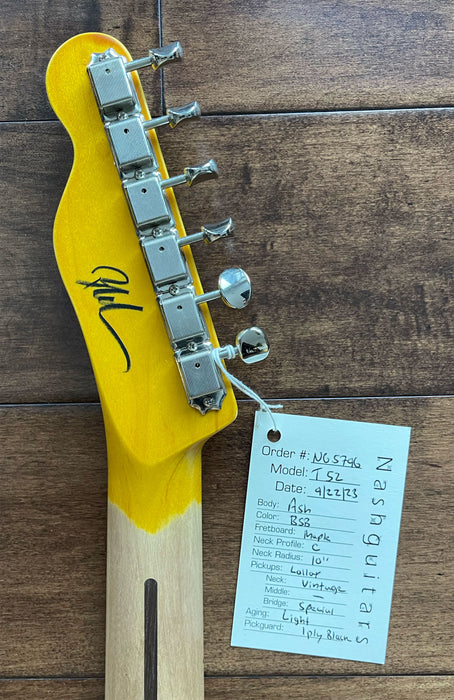 Nash Guitars Model T-52 Aged Butterscotch Blonde Nitro Maple Neck NG5796