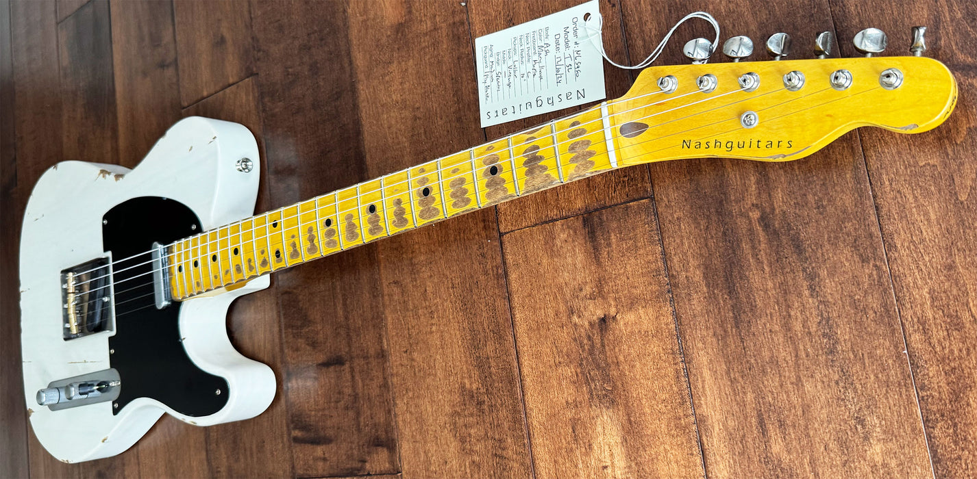 Nash Guitars Model T-52 Aged Mary Kay White Nitro Maple Neck NG5950