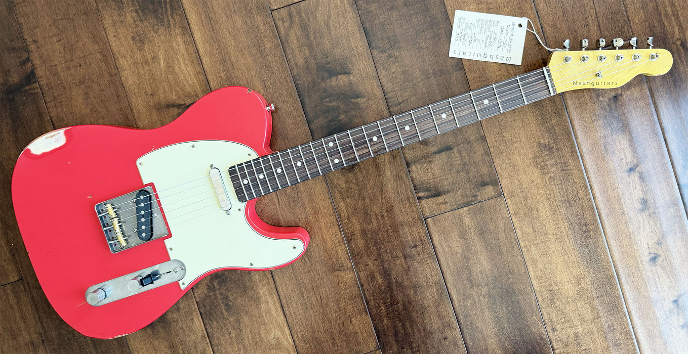Nash Guitars Model T-63 Electric Guitar Rosewood Neck Aged Fiesta Red Lollars NG6559