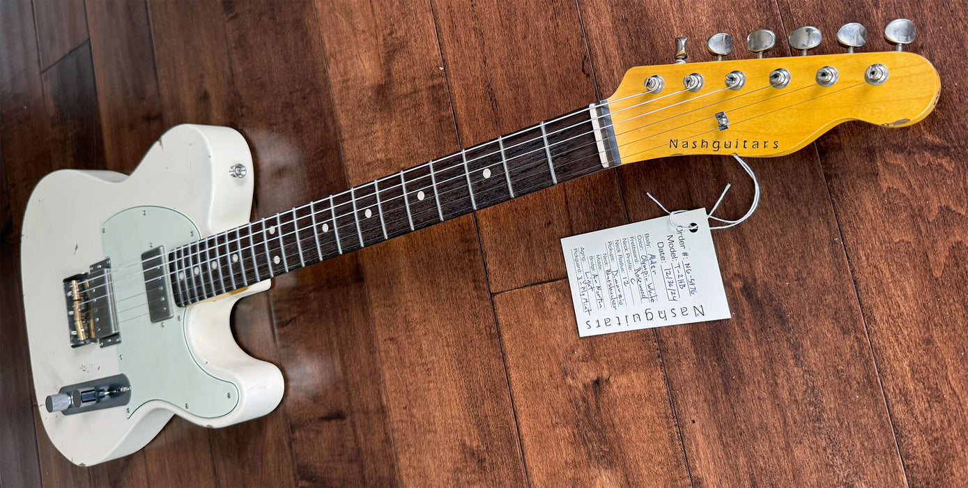 Nash Guitars Model T-2HB Humbucker Pickups Olympic White Rosewood Neck NG5976