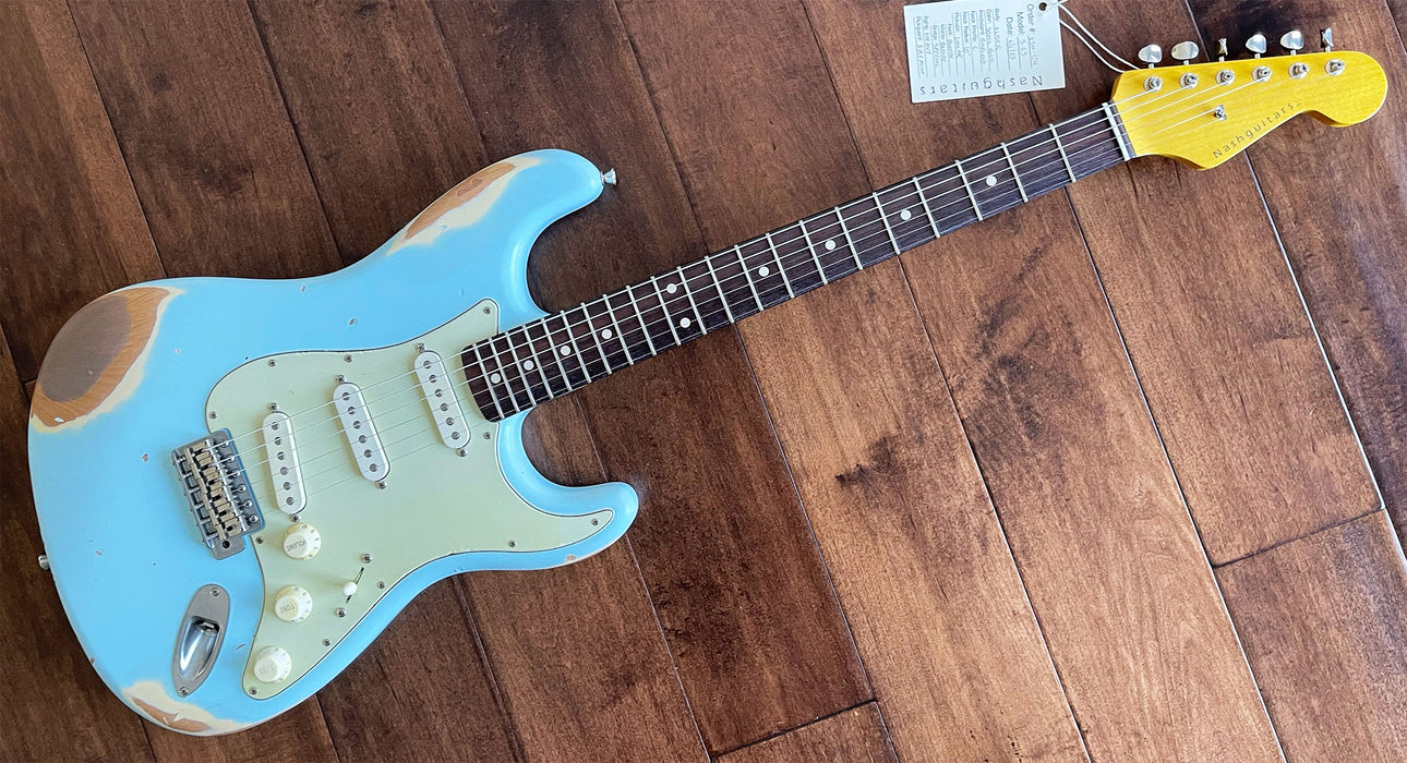 Nash Guitars Model S-63 Sonic Blue Lollar Pickups Rosewood Neck VSN124