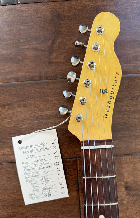 Nash Guitars Model T-63 P90 Neck Korina/TV Yellow Rosewood Neck NG6542