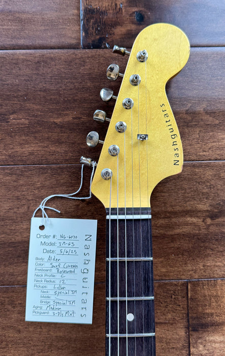Nash Guitars Model JM-63 Surf Green Lollar Pickups Rosewood Neck NG6070