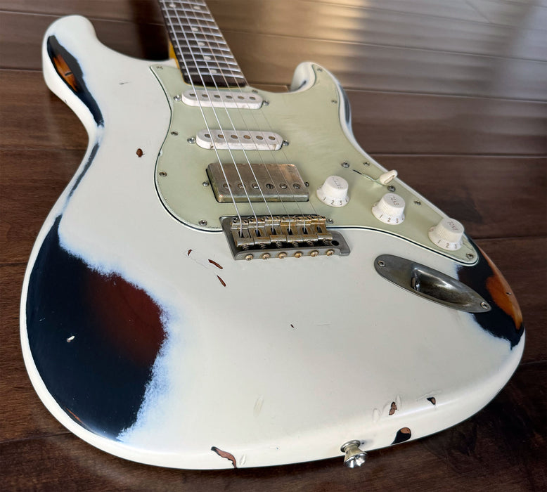 Nash Guitars Model S-63 HSS Olympic White Over 2-Tone Rosewood Neck VSN144