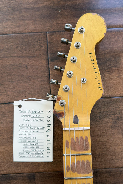 Nash Guitars Model S-57 Aged 3-Tone Sunburst Lollar Pickups NG6573