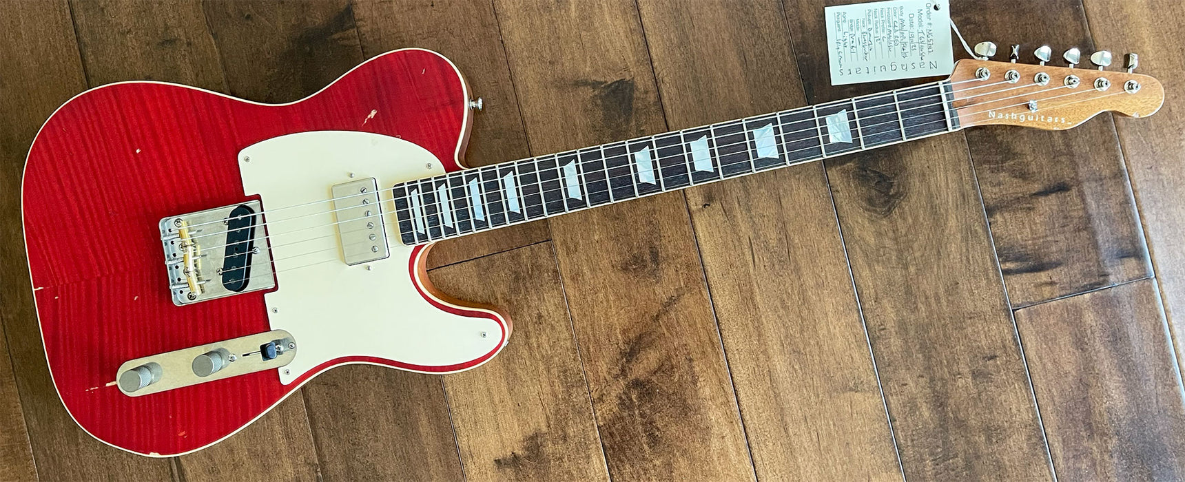 Nash Guitars Model T-63 Humbucker Neck Flame Red Rosewood Neck NG5797