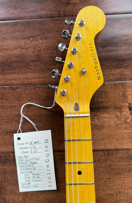 Nash Guitars Model S-57 Non-Aged Surf Green Lacquer Lollar Pickups NG6007