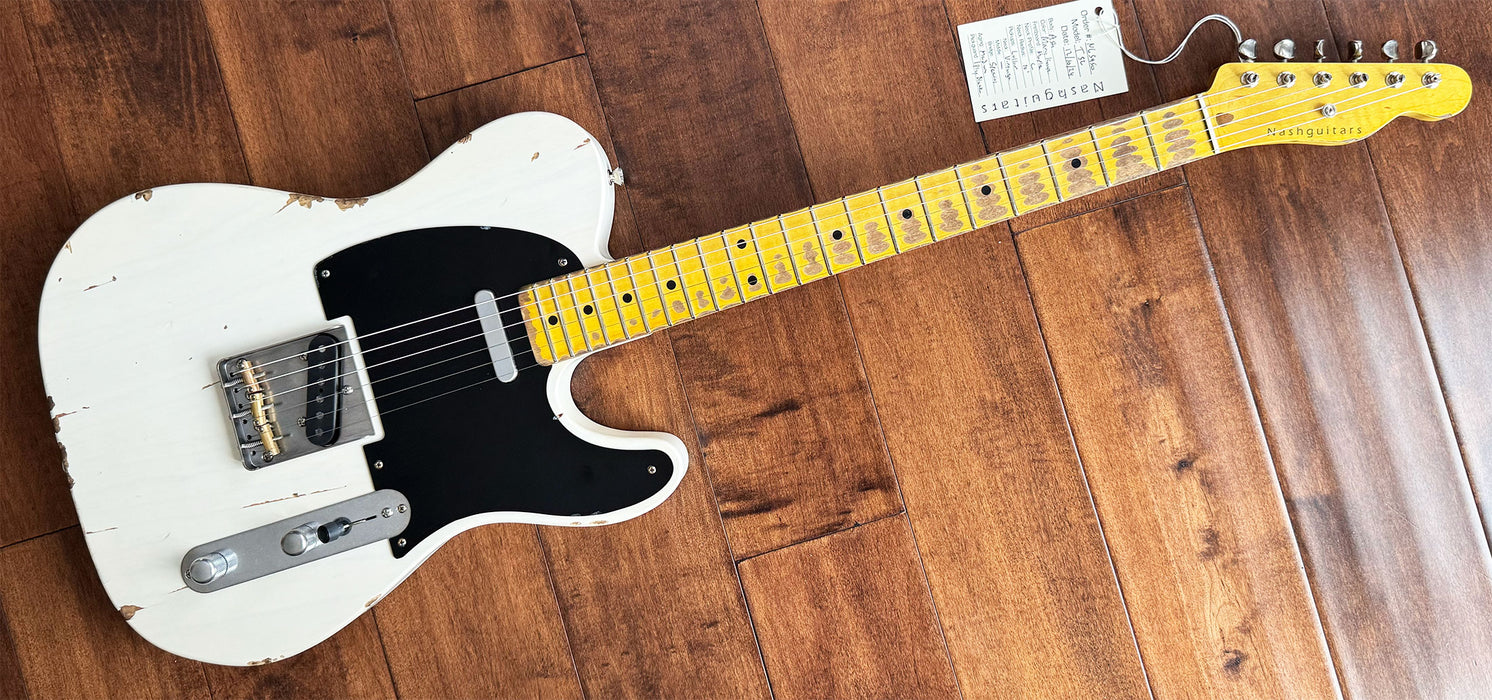 Nash Guitars Model T-52 Aged Mary Kay White Nitro Maple Neck NG5950