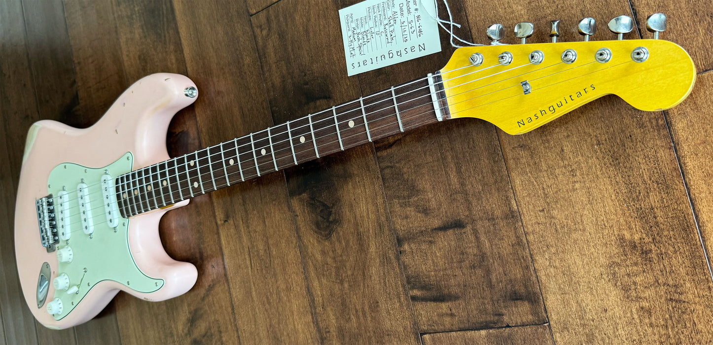 Nash Guitars S-63 Shell Pink Lollar Pickups Rosewood Neck NG6086