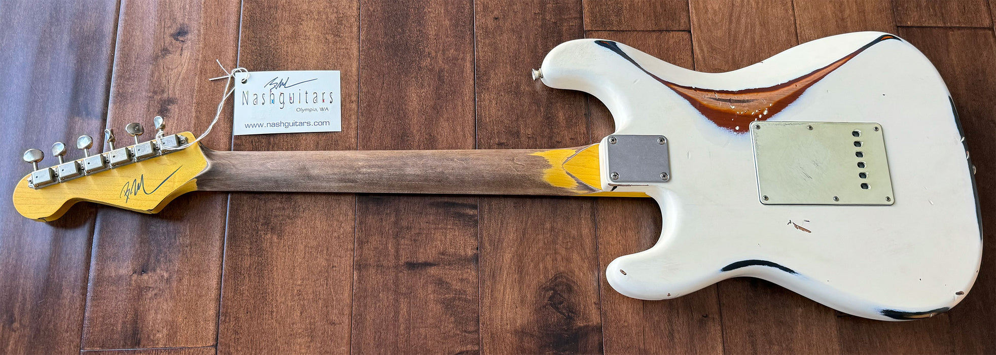 Nash Guitars Model S-63 HSS Olympic White Over 2-Tone Rosewood Neck VSN144