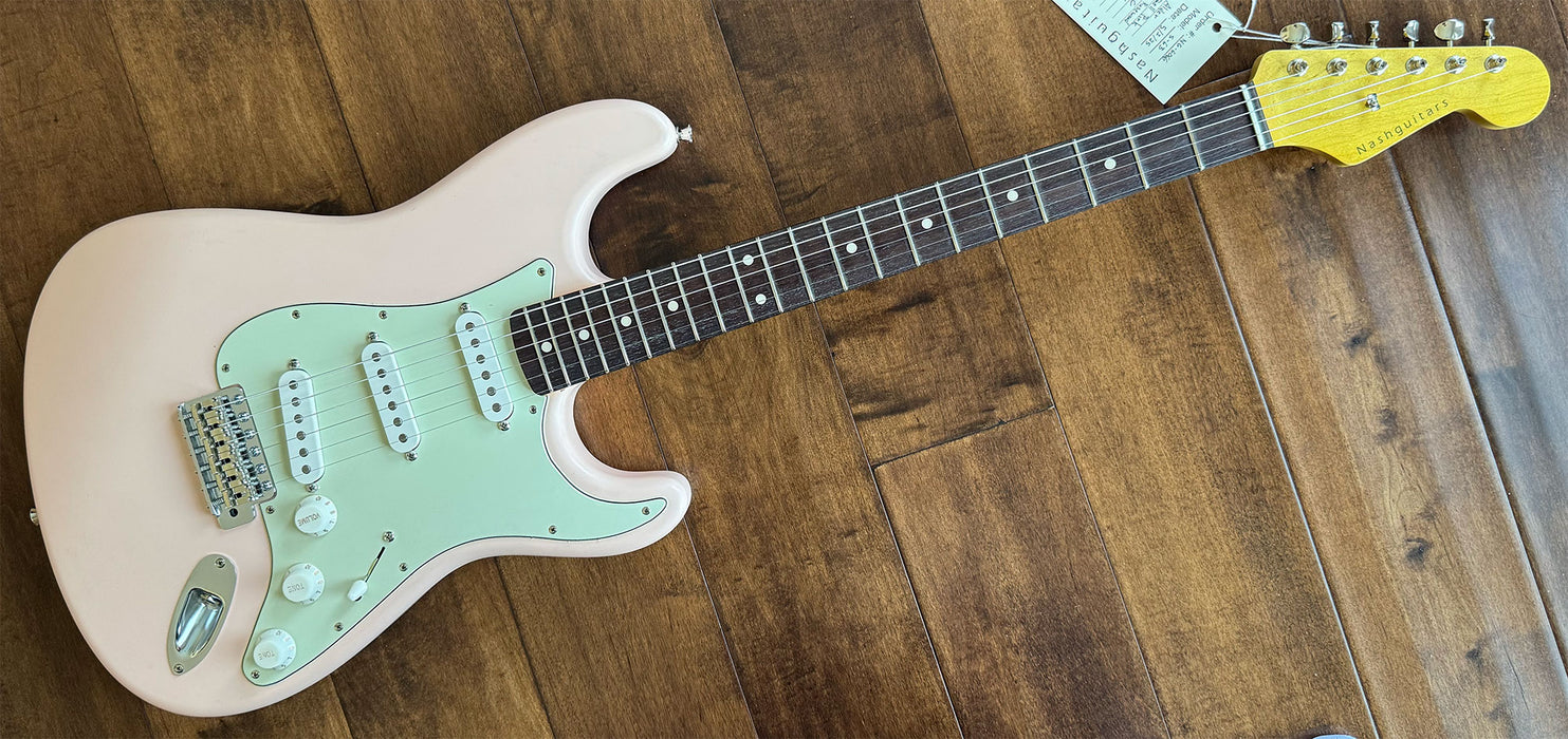 Nash Guitars Model S-63 Un-Aged Shell Pink Lollar Pickups Rosewood Neck NG6066