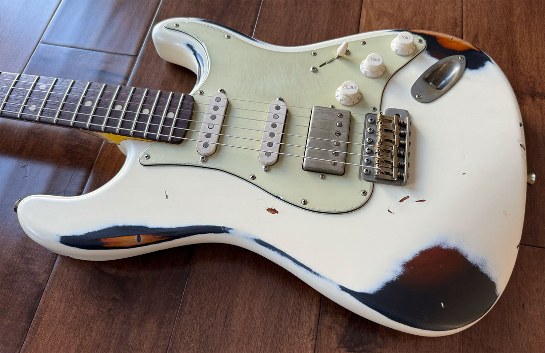 Nash Guitars Model S-63 HSS Olympic White Over 2-Tone Rosewood Neck VSN144