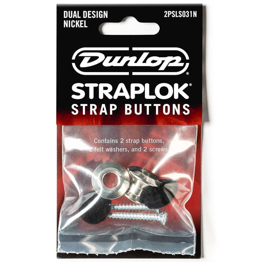 Dunlop Straplok Dual Design Strap Button Set Nickel 2PSLS031N
