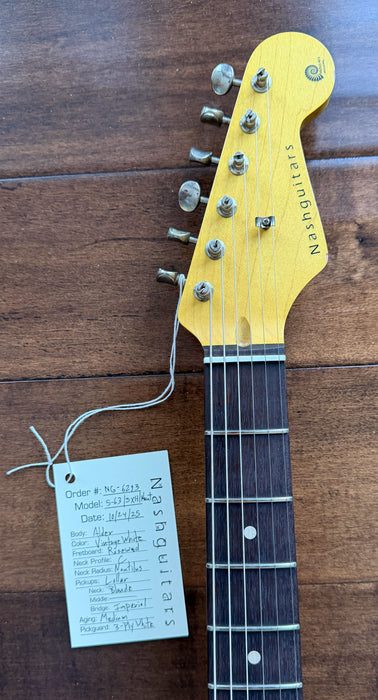 Nash Guitars Model S-63 HXH Vintage White Rosewood Nautilus Neck NG6293