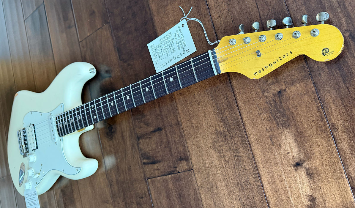 Nash Guitars Model S-63 HXH Vintage White Rosewood Nautilus Neck NG6293